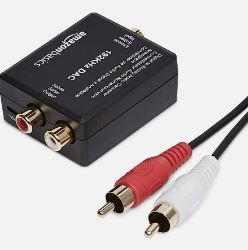 Photo 1 of Amazon Basics 192KHz Digital Optical Coax to Analog RCA Audio Converter, ABS, RCA Adapter Audio Stereo Cable 