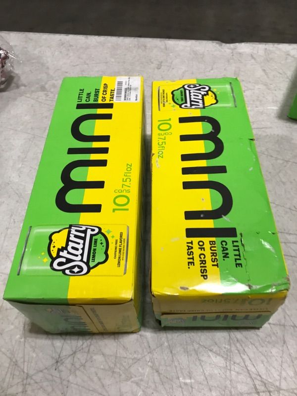 Photo 1 of 2 pack - Starry Lemon Lime Soda, Caffeine Free, Mini Cans, 7.5 Ounce (Pack of 20) exp - july 31- 23 