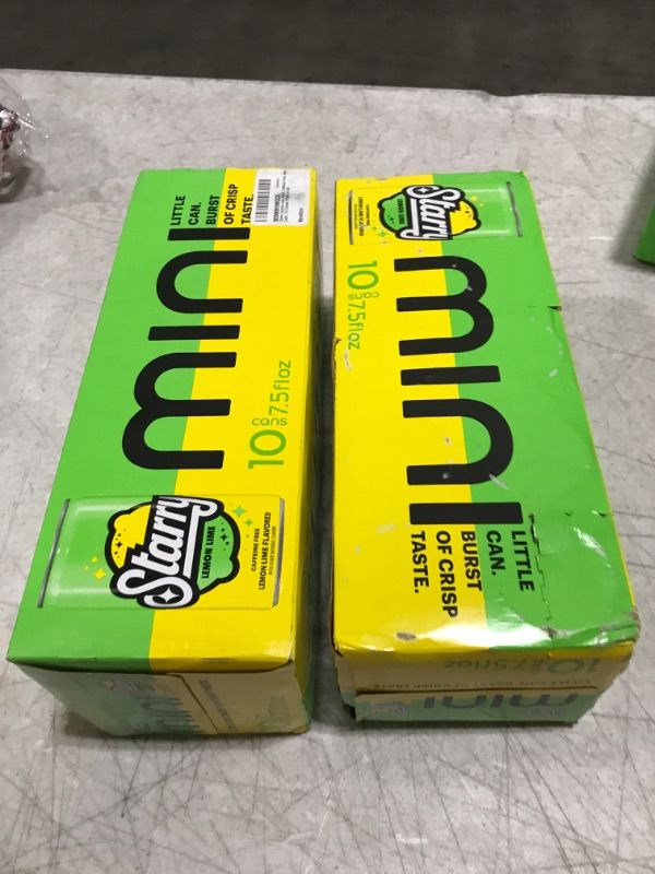 Photo 2 of 2 pack - Starry Lemon Lime Soda, Caffeine Free, Mini Cans, 7.5 Ounce (Pack of 20) - exp  july - 31 - 23 