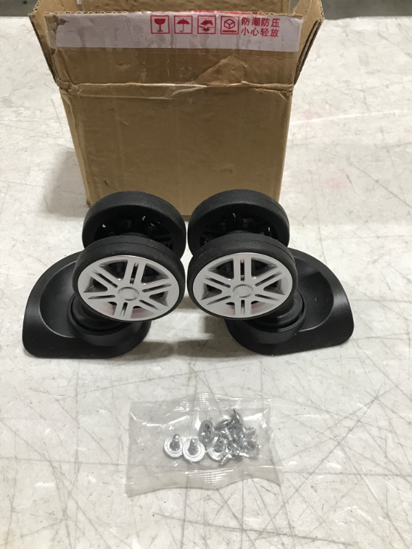 Photo 2 of 2 Pcs Travel Bag Replacement Luggage Parts Suitcase Wheels Black Universal 360°(A65 Large Black)