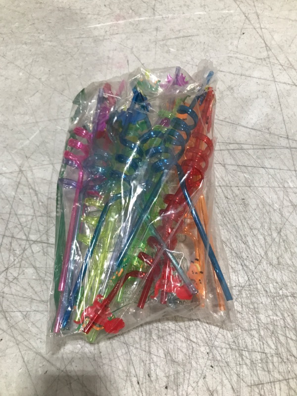 Photo 2 of 24 Pieces Reusable Dinosaur Straws Plastic Dinosaur Straws for Kids Safari Jungle Dinosaur Theme Straws for Dinosaur Party Decoration Supplies Birthday Party Favors, 8 Styles