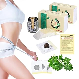 Photo 1 of 2 Boxes Mugwort Belly Patch,60Pcs Natural Wormwood Essence Pills and 60Pcs Belly Sticker, Moxa Hot Moxibustion Navel Wormwood Sticker