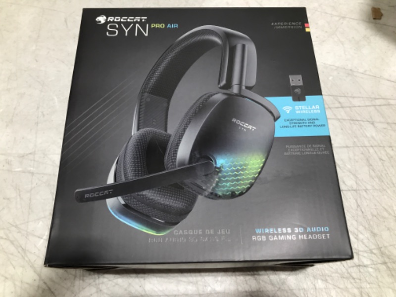 Photo 3 of ROCCAT Syn Pro Air Wireless PC Gaming Headset, Black