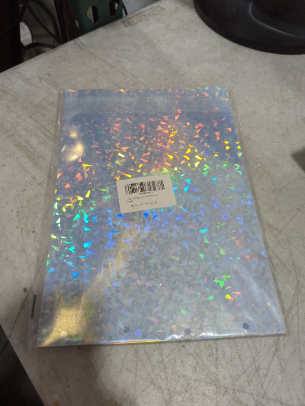 Photo 1 of 15 Sheets Holographic Laminate Sheets Clear Glitter A4 Size Vinyl Sticker Paper Holographic Overlay Self Adhesive Waterproof Transparent Film, 11.7 x 8.3 Inch