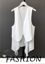 Photo 1 of Arssm Women’s Sleeveless Cardigan Lightweight Open Front Draped Duster Vest Asymmetric Hem SIZE M