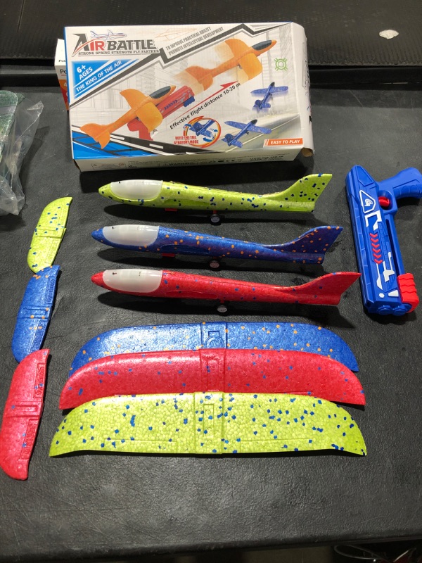 Photo 2 of 3 Pack Led Airplane Launcher Toys, Foam Glider Plane