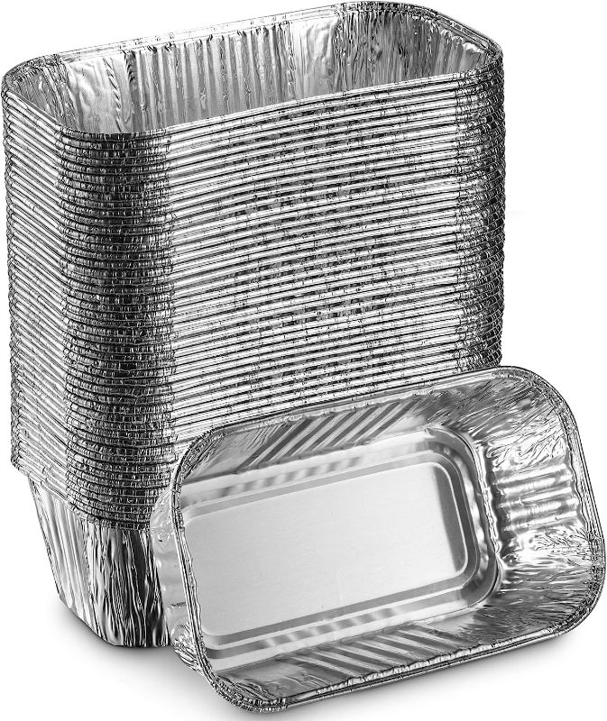 Photo 1 of  Aluminum Mini Disposable Loaf Pans | Deep Half Size 6 x 3.5” Extra Thick Foil Bread Containers 50-PackTrays