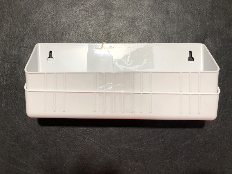 Photo 1 of 11" Polymer Plastic Kitchen Sink Front Tip-Out Accessory Storage Trays, White, Pack of 2