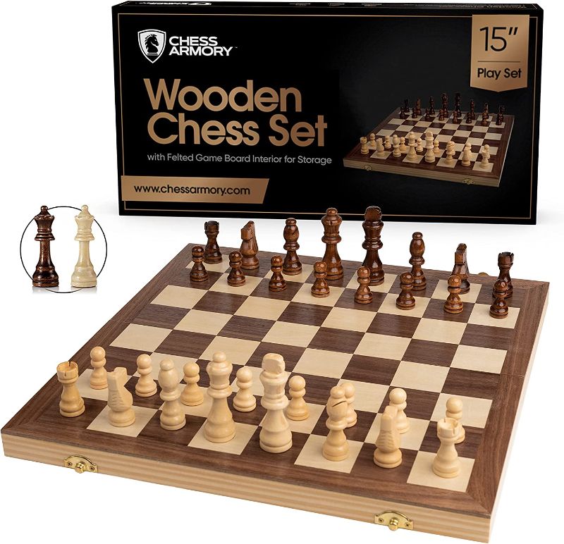 Photo 1 of Chess Sets by Chess Armory - 15 Inch Wooden Chess Set Board Game