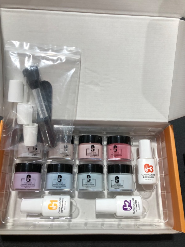 Photo 2 of 
Dip Powder Nail Kit Starter-Suitable For French Manicure.8 Color Dipping Powder Set EXP. 12/2024