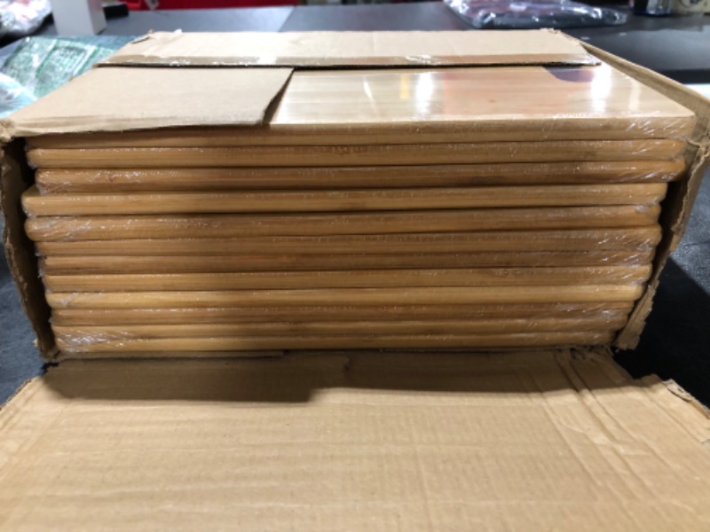 Photo 1 of (Set of 12) 12x9" Bulk Plain Rectangular Blank Bamboo Cutting Boards 