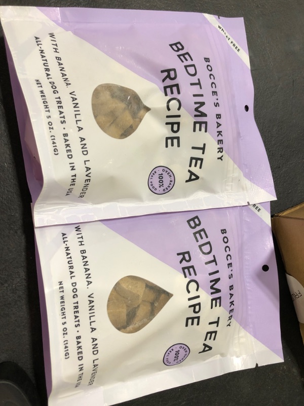 Photo 1 of 2 pack Bocce's Bakery Oven Baked Wellness Treats for Dogs, Wheat-Free Everyday Dog Treats, Made with Real Ingredients, Baked in The USA, All-Natural Biscuits, 5 oz Bedtime Tea exp 2024 