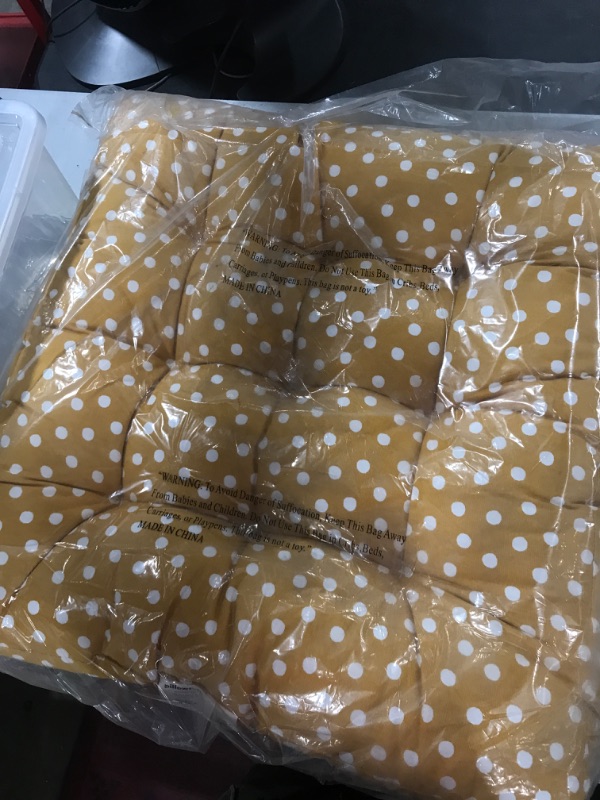 Photo 1 of 26 X 26 INCH YELLOW POLKADOT PILLOW/CUSHION