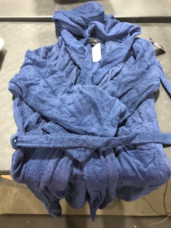 Photo 2 of [Size 2XL] Adult Terrycloth Robe- Navy