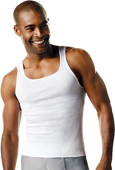 Photo 1 of [Size M] 6 Pack Hanes Men's 6-Pack ComfortSoft Moisture Wicking Tagless Tanks