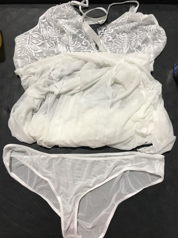 Photo 1 of [Size 4XL] Women's Lingerie Set- White