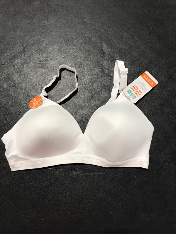 Photo 2 of [Size 38B] Warner's Women's Blissful Benefits Super Soft Wireless Lightly Lined Comfort Bra Rm1691w 38B White