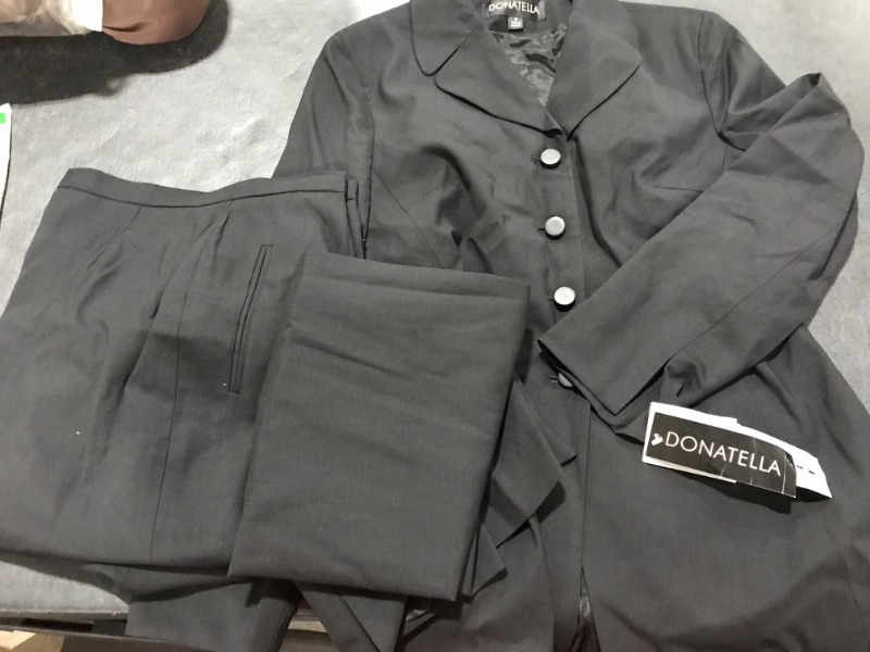 Photo 2 of [Size 12] Donatella Women's 3 Piece Jacket/Skirt/Pant Set - Black