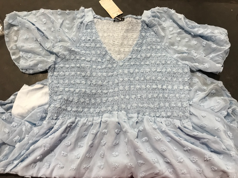 Photo 1 of [Size 2XXL] Women's Spring/Summer Short Sleeve Dress- Blue