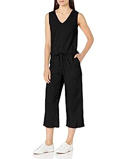 Photo 1 of [Size 10] Amazon Essentials Women's Sleeveless Linen Jumpsuit- Black