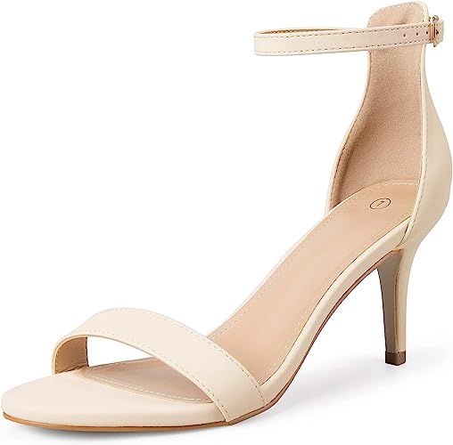 Photo 1 of [Size 7M] mysoft Women's Stilettos Classic Strappy Open Toe Pump Heel Sandals 