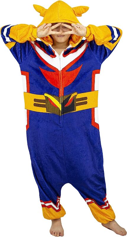 Photo 1 of (Size Medium/Large) Cosplay Pyjamas for All Might Anime Character for Toshinori Yagi Costume Jumpsuits Hooded of Adults 