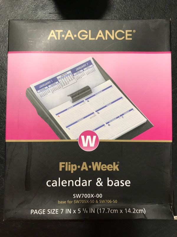 Photo 2 of 2022 Flip-A-Week Desk Calendar and Base by AT-A-GLANCE, 5-1/2" x 7", Complete Set, Pages Included (SW700X00) 2022 Old Edition Complete Set