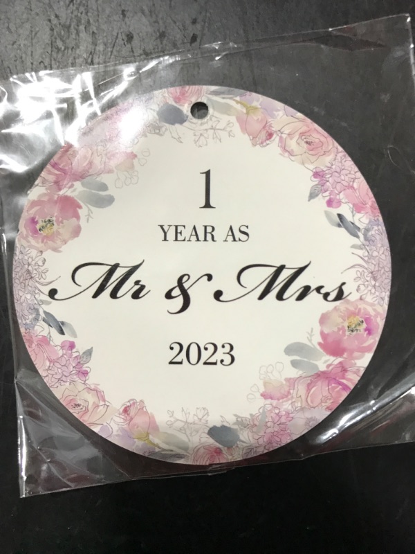 Photo 2 of [5 Pack] 1st Year Anniversary Collectible Ornament 2023 - Celebrate as Mr. and Mrs. for Couples
