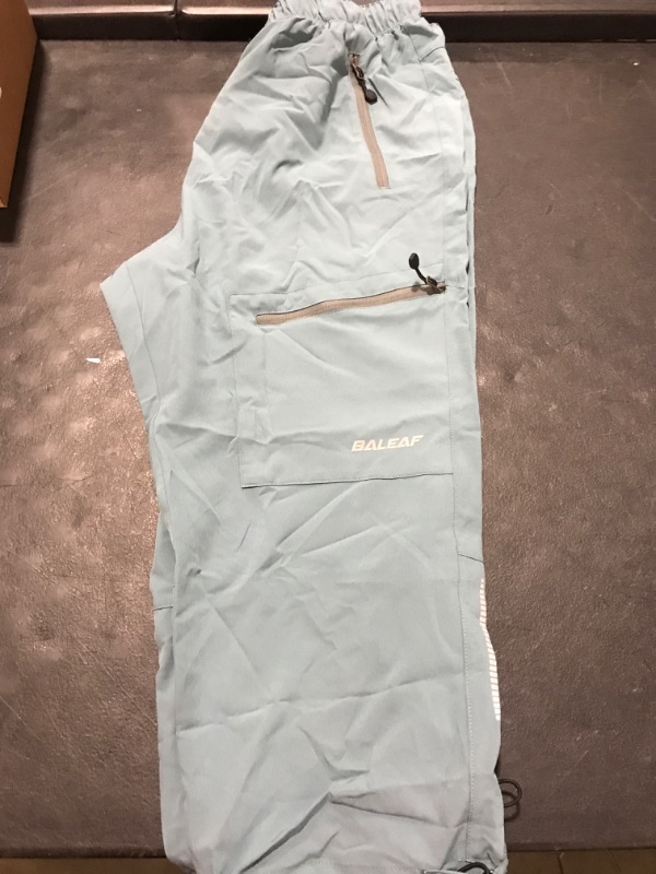Photo 2 of [Size L] BALEAF Women's Hiking Cargo Capris Outdoor Lightweight Water Resistant Pants UPF 50 Zipper Pockets 02-black-capri 