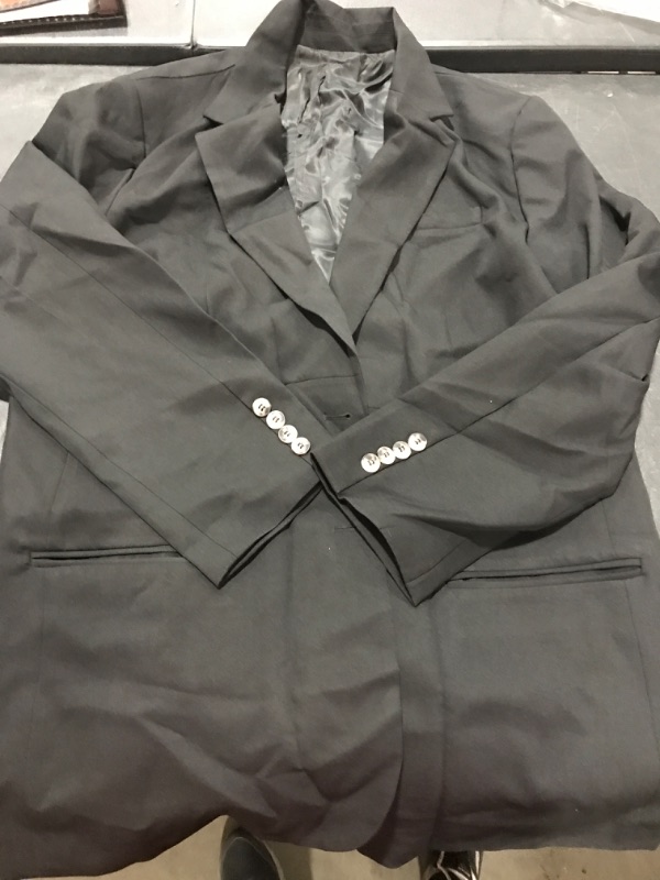 Photo 2 of [Size  XX-Large] Grlasen Women Casual Elegant Long Sleeve Oversized Lapel Blazers Open Front Solid Work Office Jacket Blazer- Black