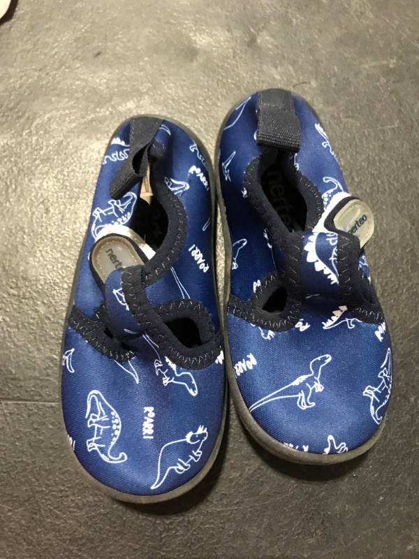 Photo 2 of [Size 7] nerteo Boys Girls Cute Aquatic Water Shoes & Beach, Swim, Pool, Water Park & Toddler/Little Kid 7 Toddler Blue/Black Dinosaur