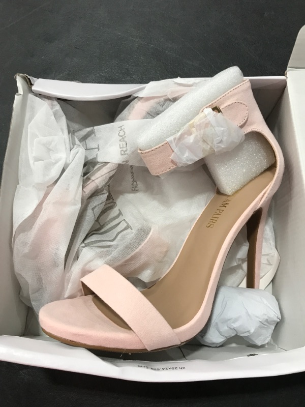 Photo 1 of [Size 8.5] DREAM PAIRS Women's Ankle Strap Pumps Heel Sandals 8.5 Pink/Suede/N
