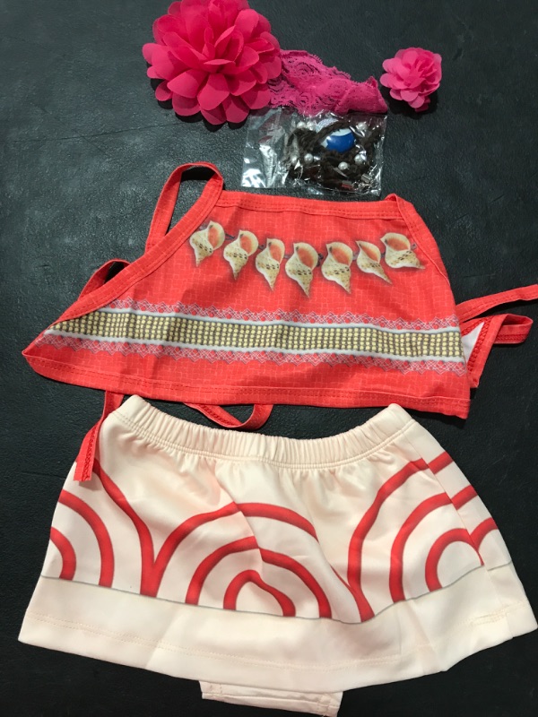Photo 2 of [Size  4-5T] RuuYiicoco Baby Toddler Girls Two Pieces Princess Swimwear Adventure Bikini Bathing Suit Red