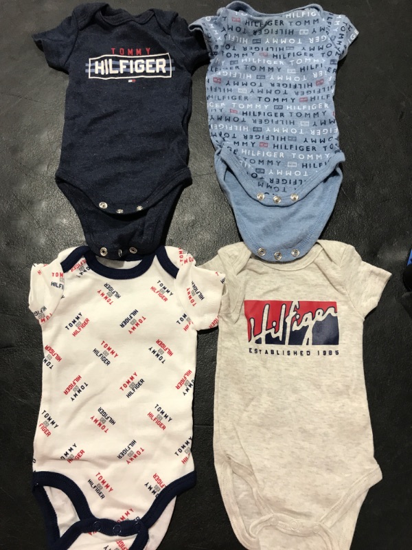 Photo 1 of [Size 0-3mo] Tommy Hilfiger baby-boys 4 Pack Bodysuit Set 0-3 Months Bright White