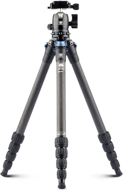 Photo 1 of SIRUI AM-225 Camera Tripod Carbon Fiber Tripod 5-Sections Travel Lightweight Small Tripod with B-00K Ball Head
