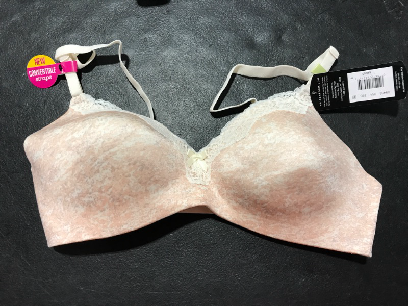 Photo 2 of [Size  38B] Maidenform Comfort Devotion Lace Bra, Wirefree Bra with Full Coverage, Push-Up Bra with Natural Lift, Comfortable Bra- Peach Swirl Print