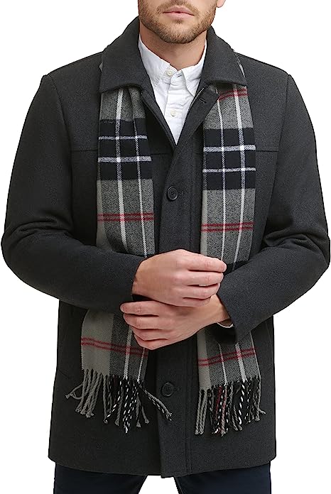 Photo 1 of [Size XS] Dockers Men's Weston Wool Blend Scarf Coat Standard -Black