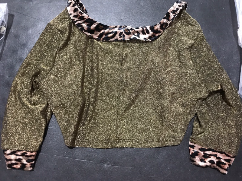 Photo 1 of [Size L]  Women's Glitter Crop Jacket- Gold