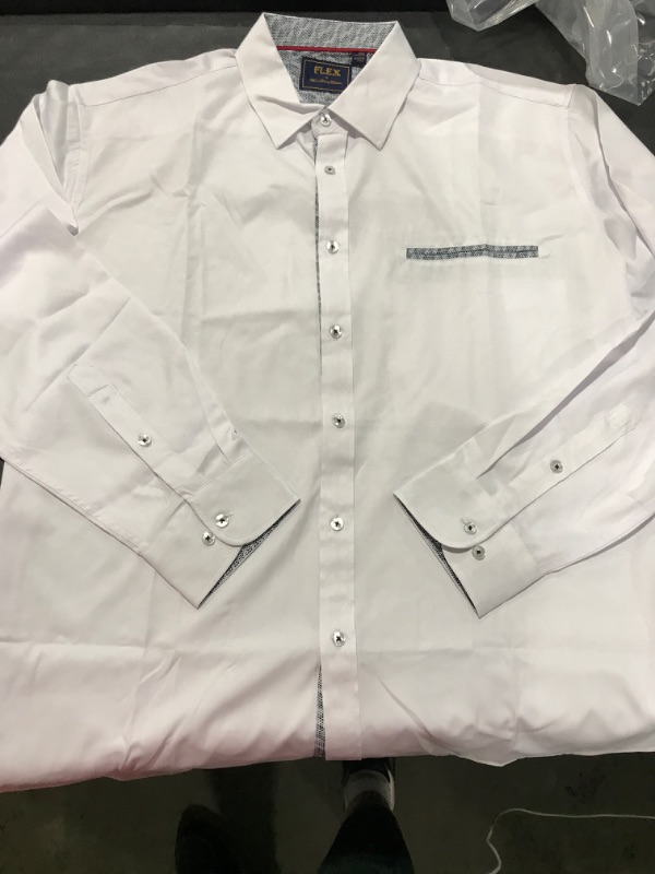 Photo 1 of [Size 2XL] Men's Flex Dress Shirt- Long Sleeve- White