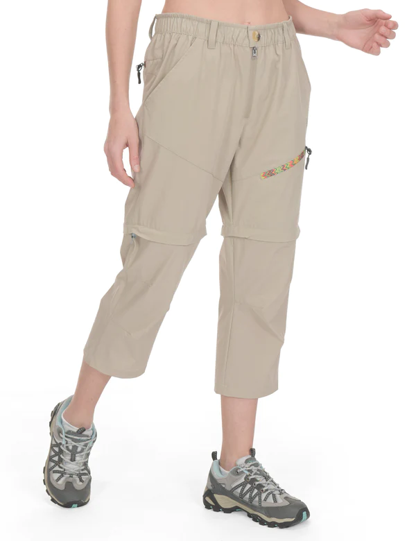 Photo 1 of [Size 2XL] Little Donkey Andy Women's Convertible Hiking Lightweight Quick Dry Pants- Beige
