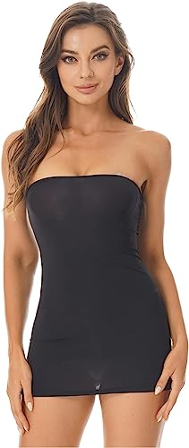 Photo 1 of [Size L] Women's Sexy Strapless Bodycon Stretchy Mini Tube Slip Dress