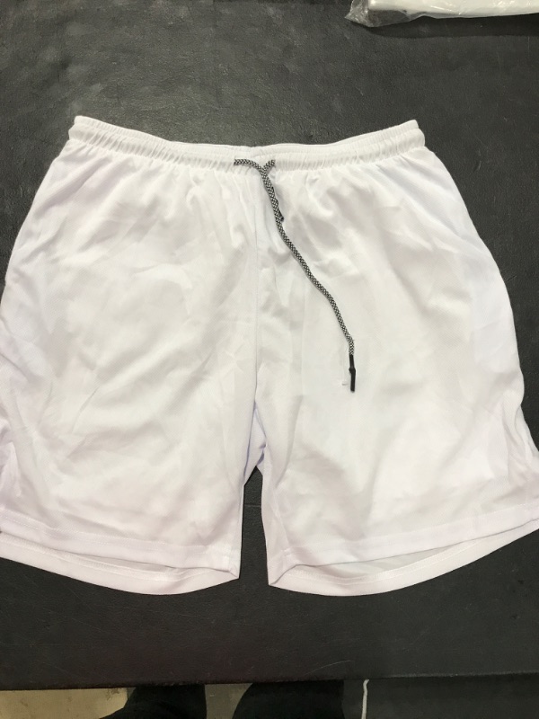 Photo 1 of [Size XL] Men's Athletic Shorts- White