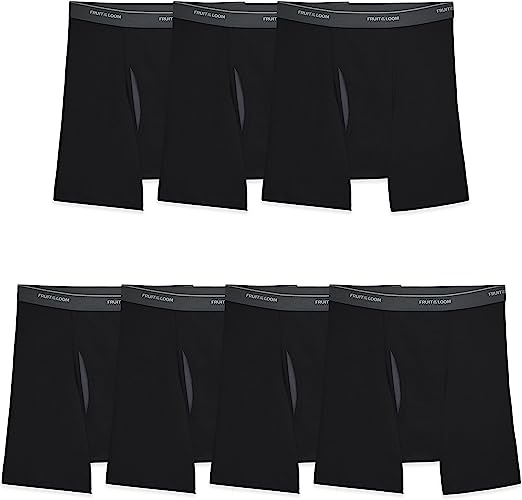 Photo 1 of [Size M] Fruit of the Loom Cotton Boxer Briefs- 7pk- Black