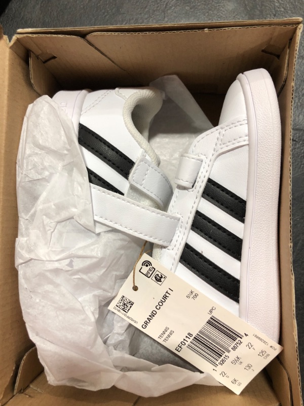 Photo 2 of adidas Unisex-Child Grand Court Sneaker Toddler (1-4 Years) 6 Toddler White/Black/White/White