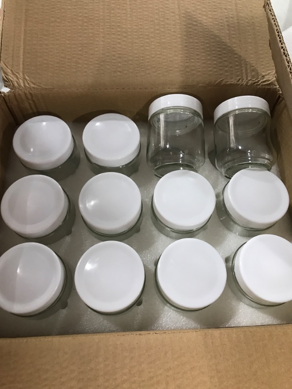 Photo 1 of 12 PACK MINI GLASS JARS WITH WHITE LID