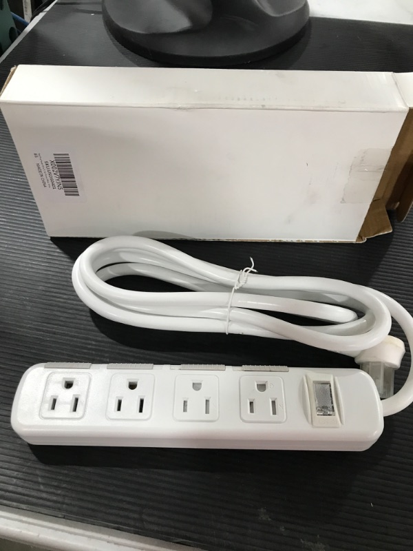 Photo 2 of Flat Plug Power Strip, Surge Protector with 6 Ft Extension Cord, 4 Outlet