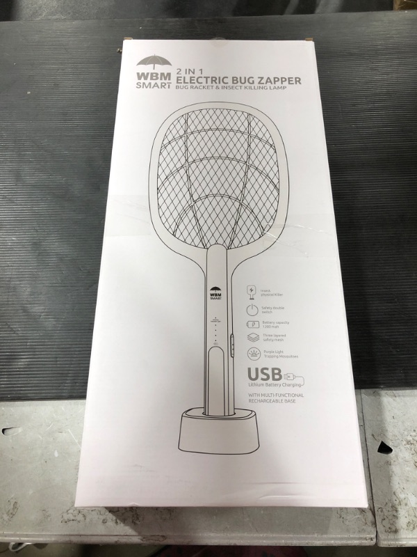 Photo 2 of 2-in-1 Bug Zapper Mosquitoes Trap Lamp & Racket 2 Pack White