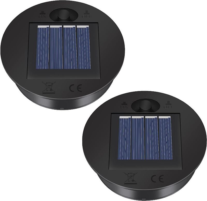 Photo 1 of 2 Pack Solar Lights Replacement Top - 7 lumens LED Solar Panel (2.76in)