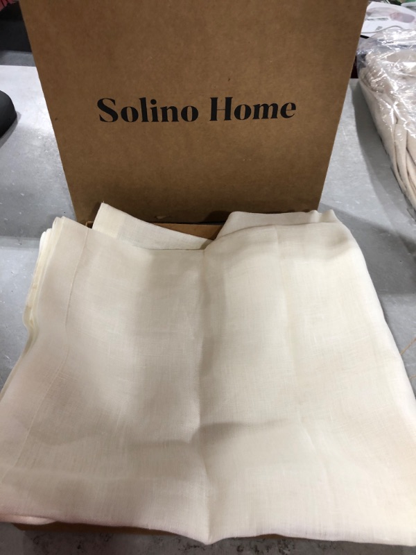 Photo 2 of (1 pc) Solino Home Linen Sheer Curtain Ivory – 52 x 45 Inch Rod Pocket Window Panel 