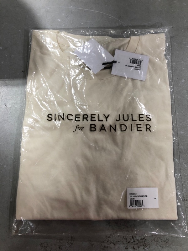 Photo 2 of Bandier x Sincerely Jules The Aster Crew Neck Tee, XX-Large, Cream